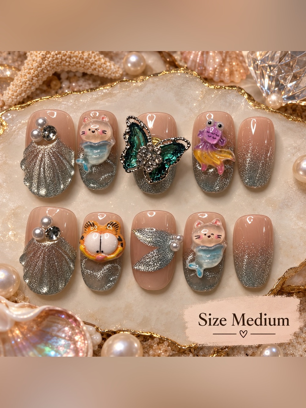 🧜♀️ Mermaid Magic Press-On Nails ✨